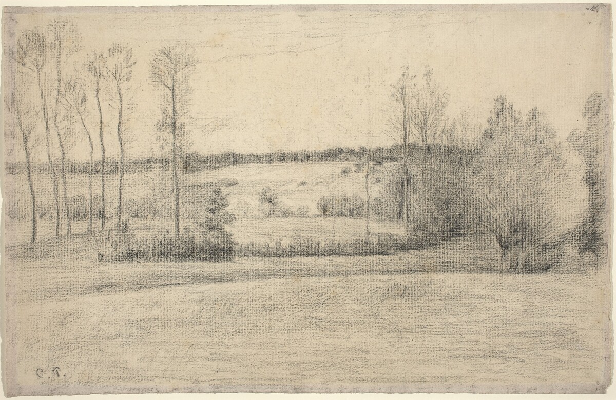 Trees and Meadows at Eragny by Camille Pissarro