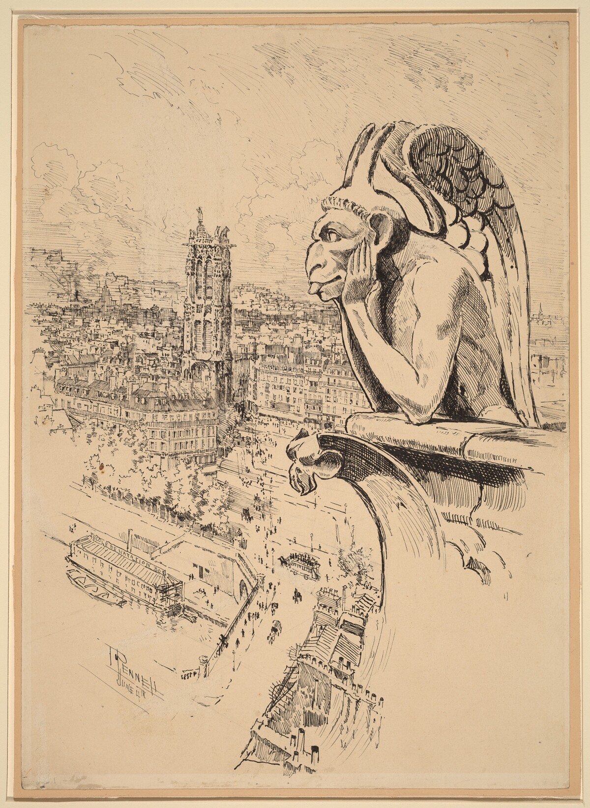 Study for "Le Stryge" by Joseph Pennell