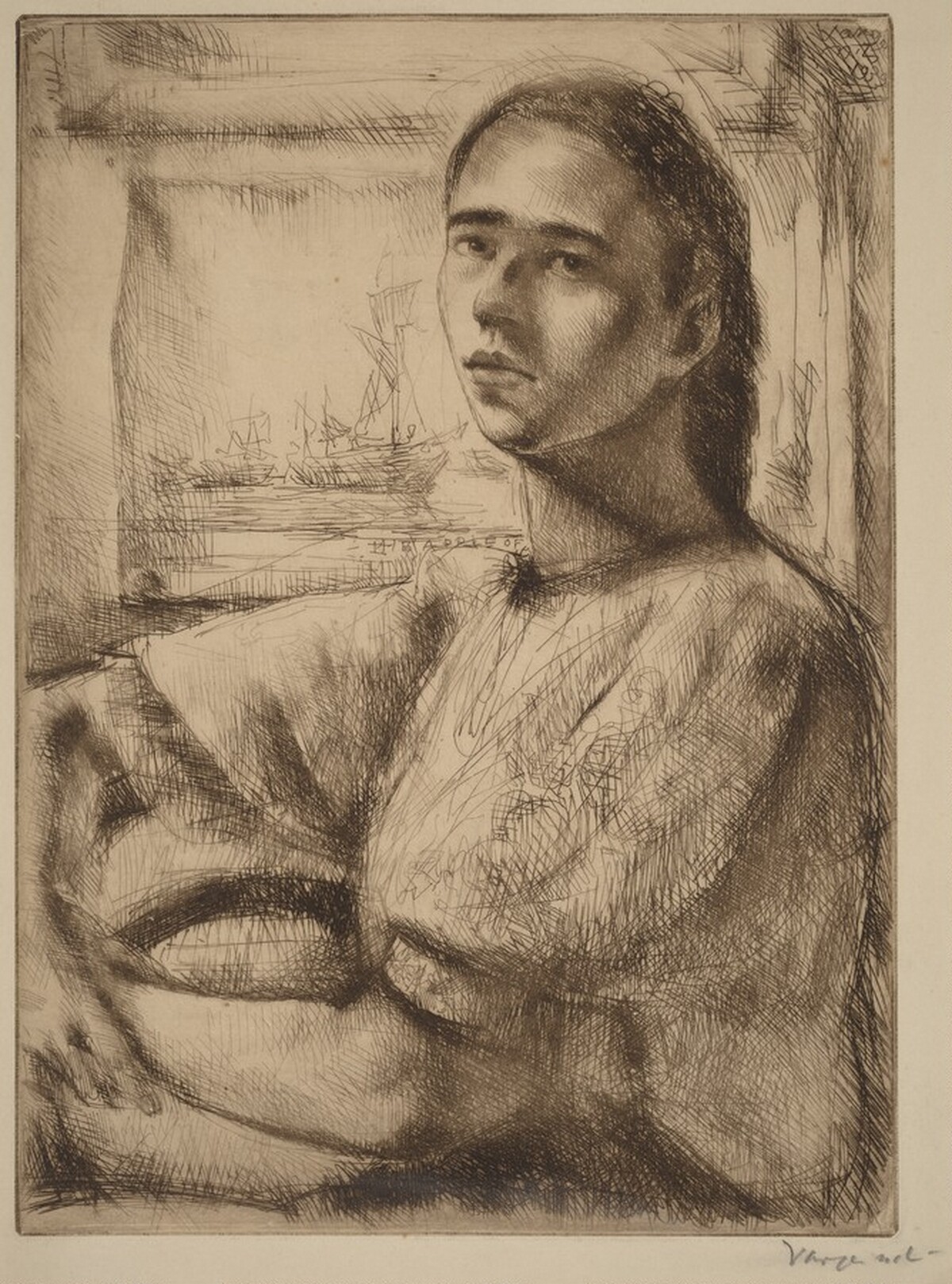 Half-Length of a Girl by Nandor Lajos Varga