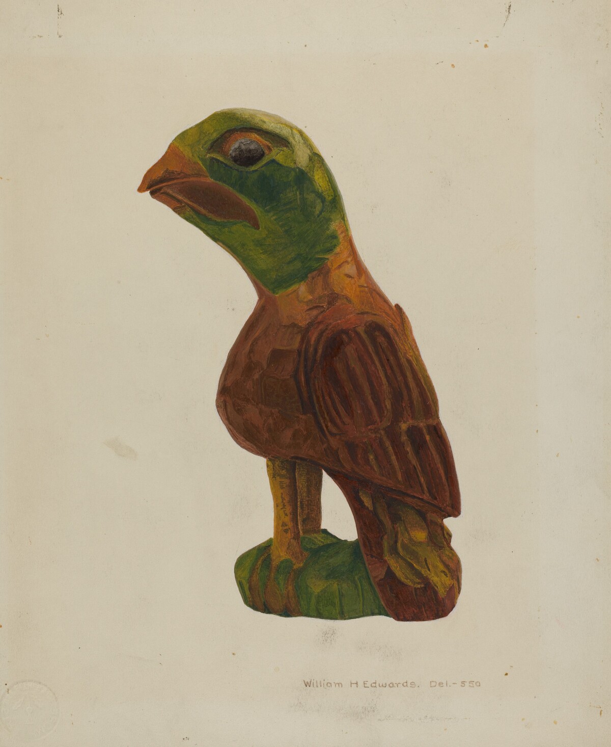 Pa. German Carved Bird by William H. Edwards