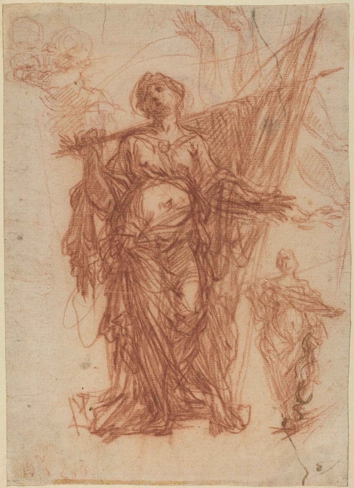 Female Saint Carrying a Banner [recto] by Baldassare Franceschini