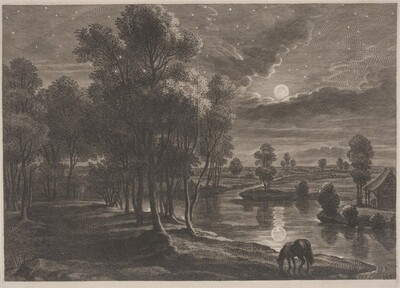 Moonlit River Landscape