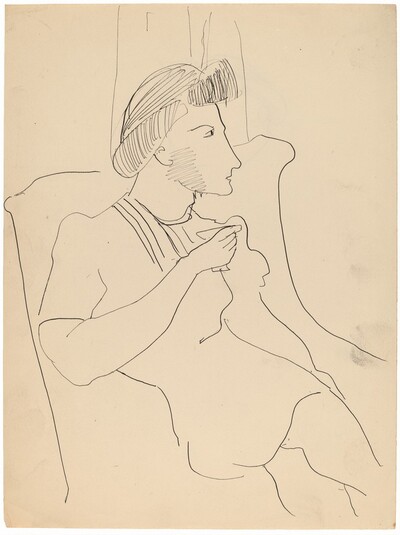 Seated Woman Holding a Glass [recto]
