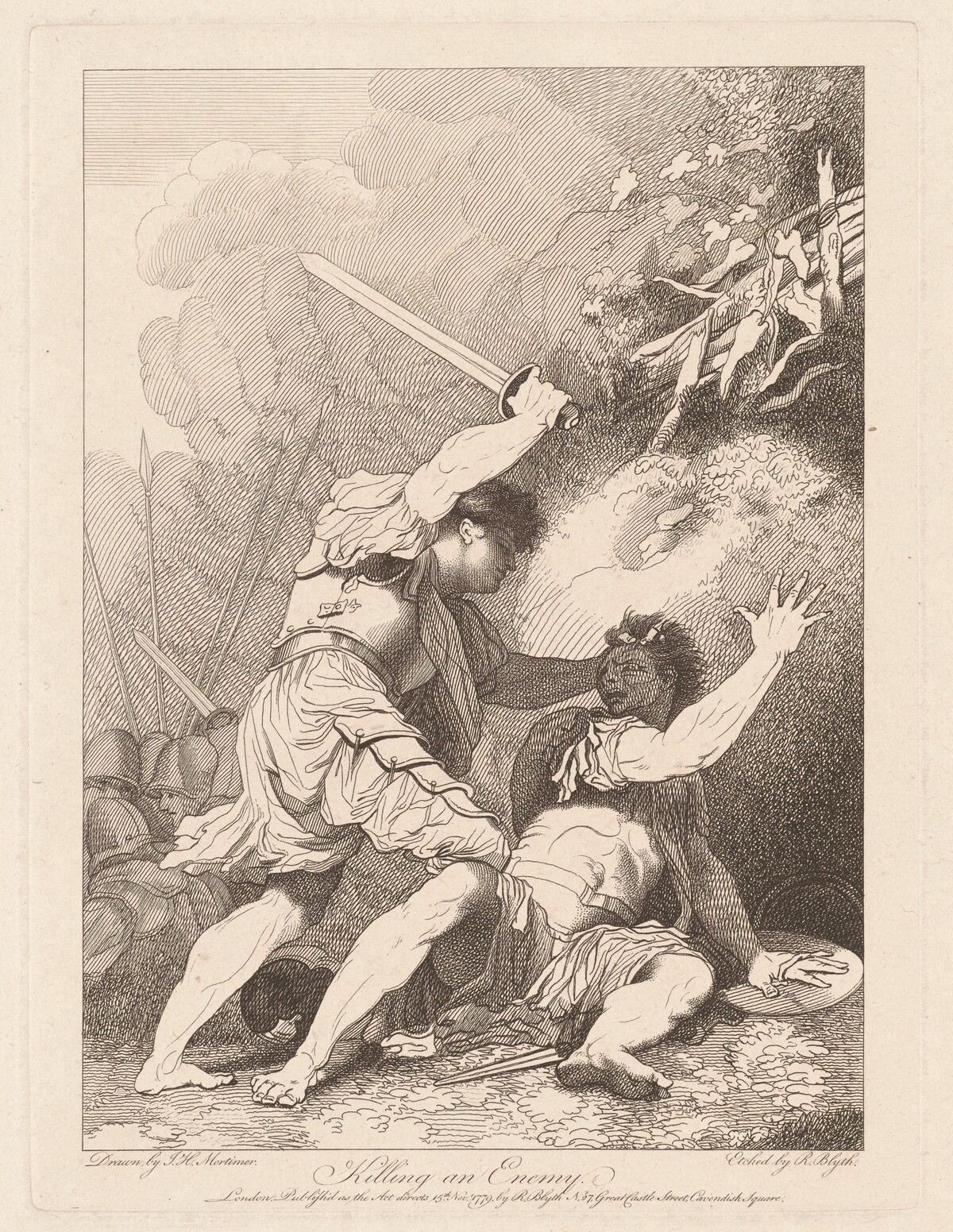 Killing an Enemy by Robert Blyth, after John Hamilton Mortimer