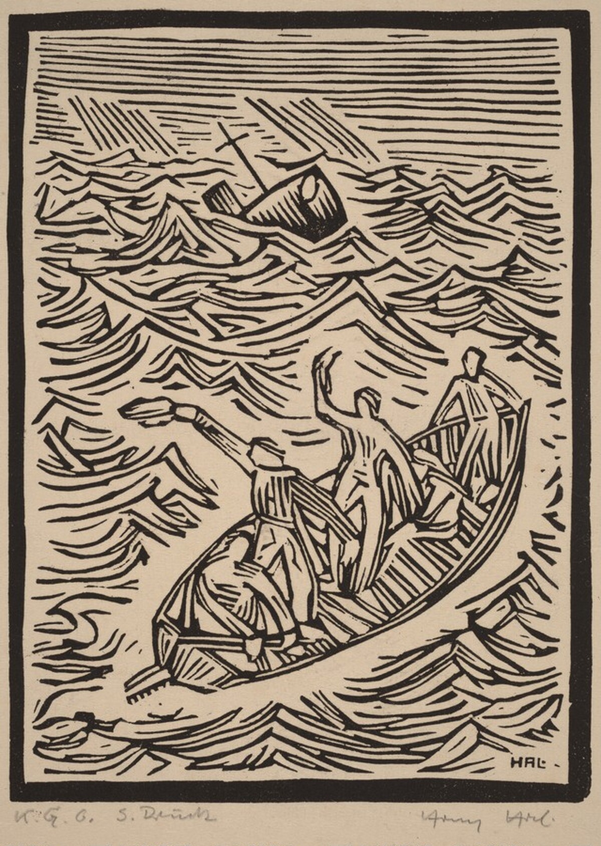 Survivors in a Lifeboat by Unknown 20th Century