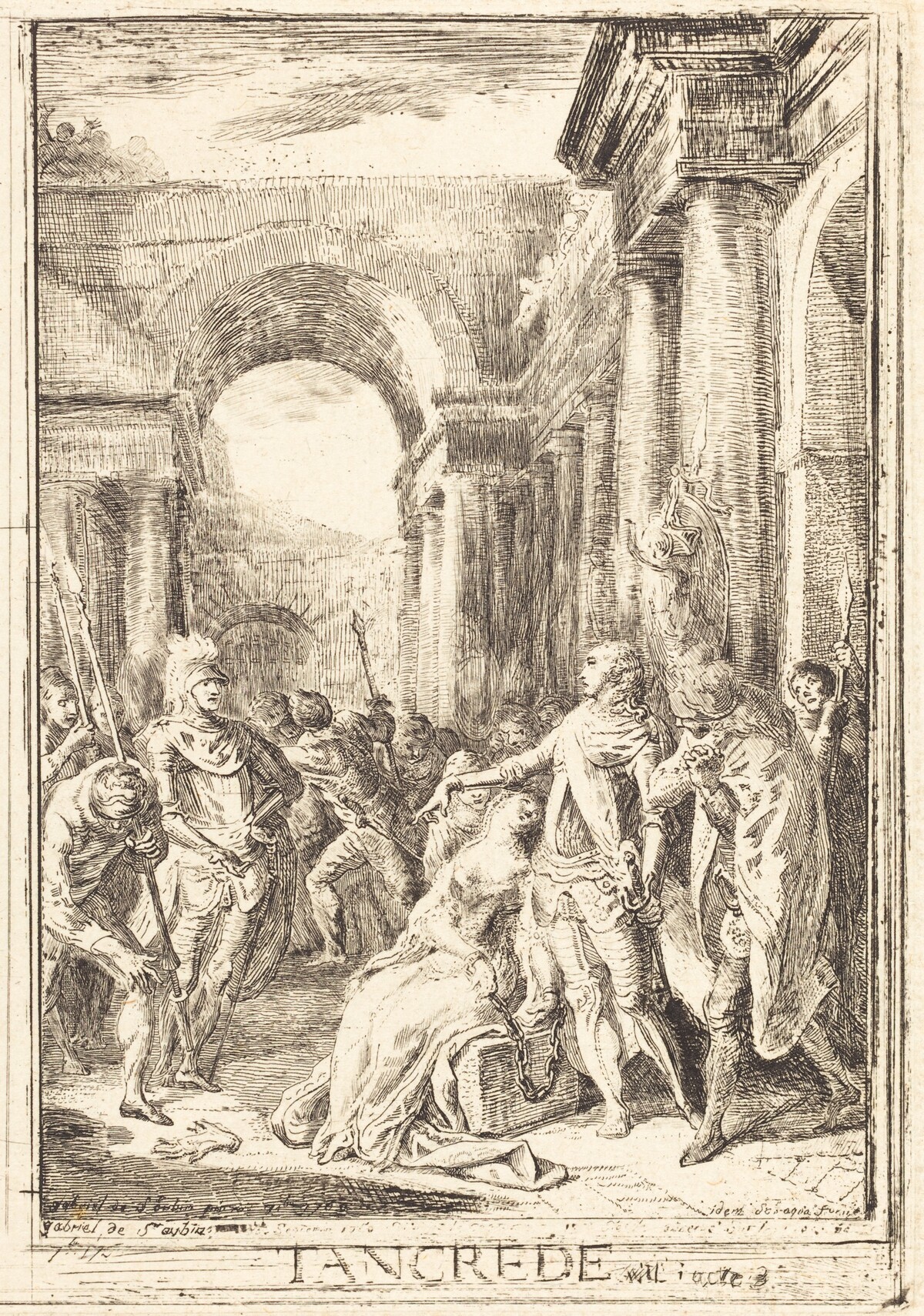 The Challenge [right] by Gabriel Jacques de Saint-Aubin
