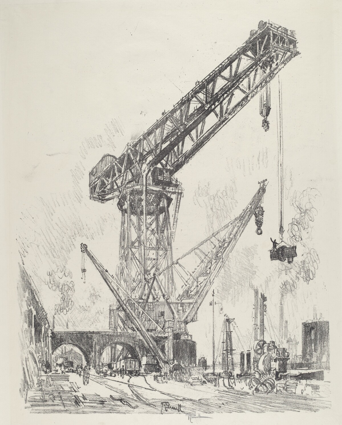 Made in Germany, the Great Crane by Joseph Pennell