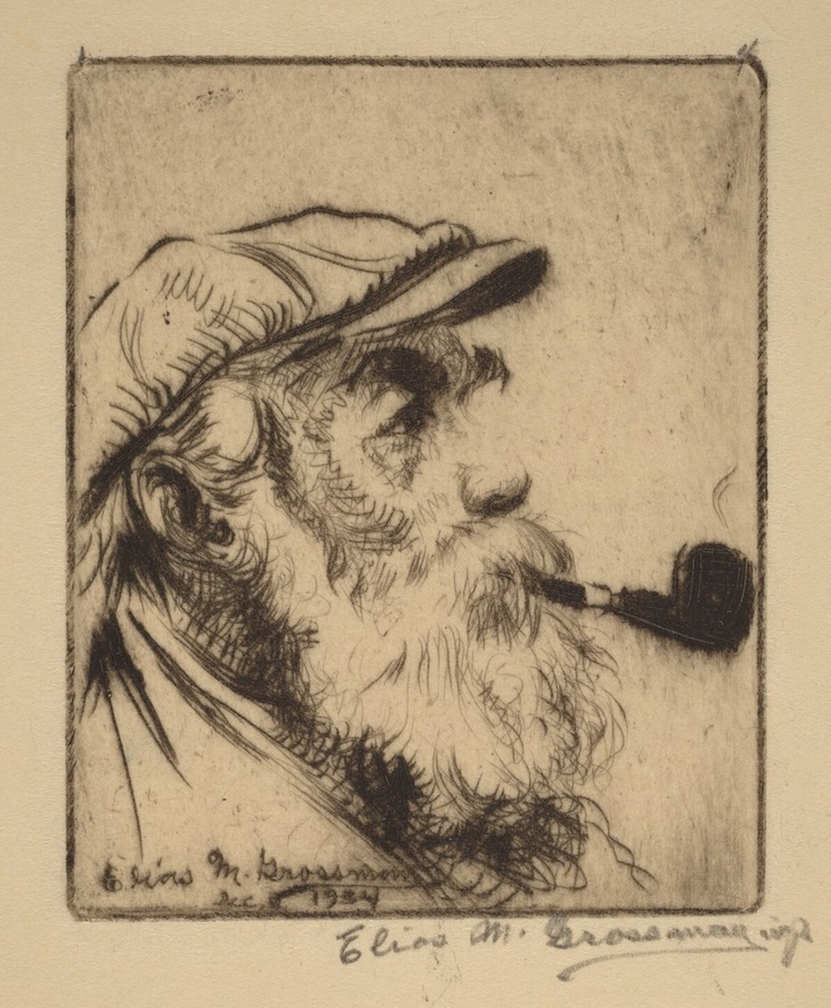 Man with Pipe by Elias M. Grossman