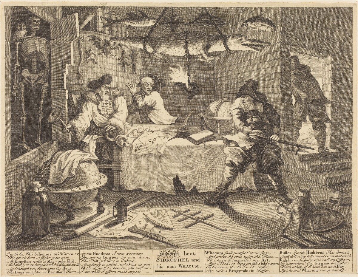 Hudibras beats Sidrophel and his man Whacum by William Hogarth