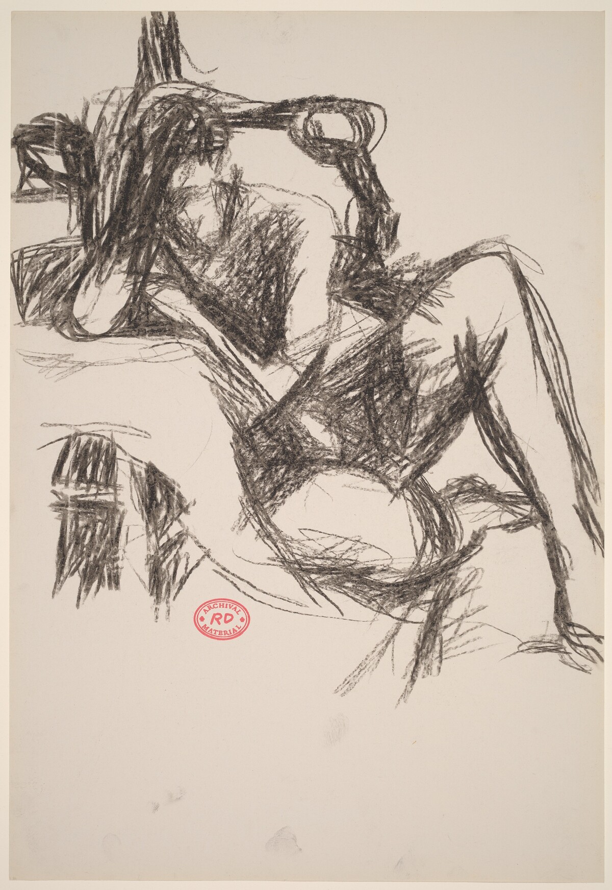 Untitled [seated female nude leaning against a support] by Richard Diebenkorn