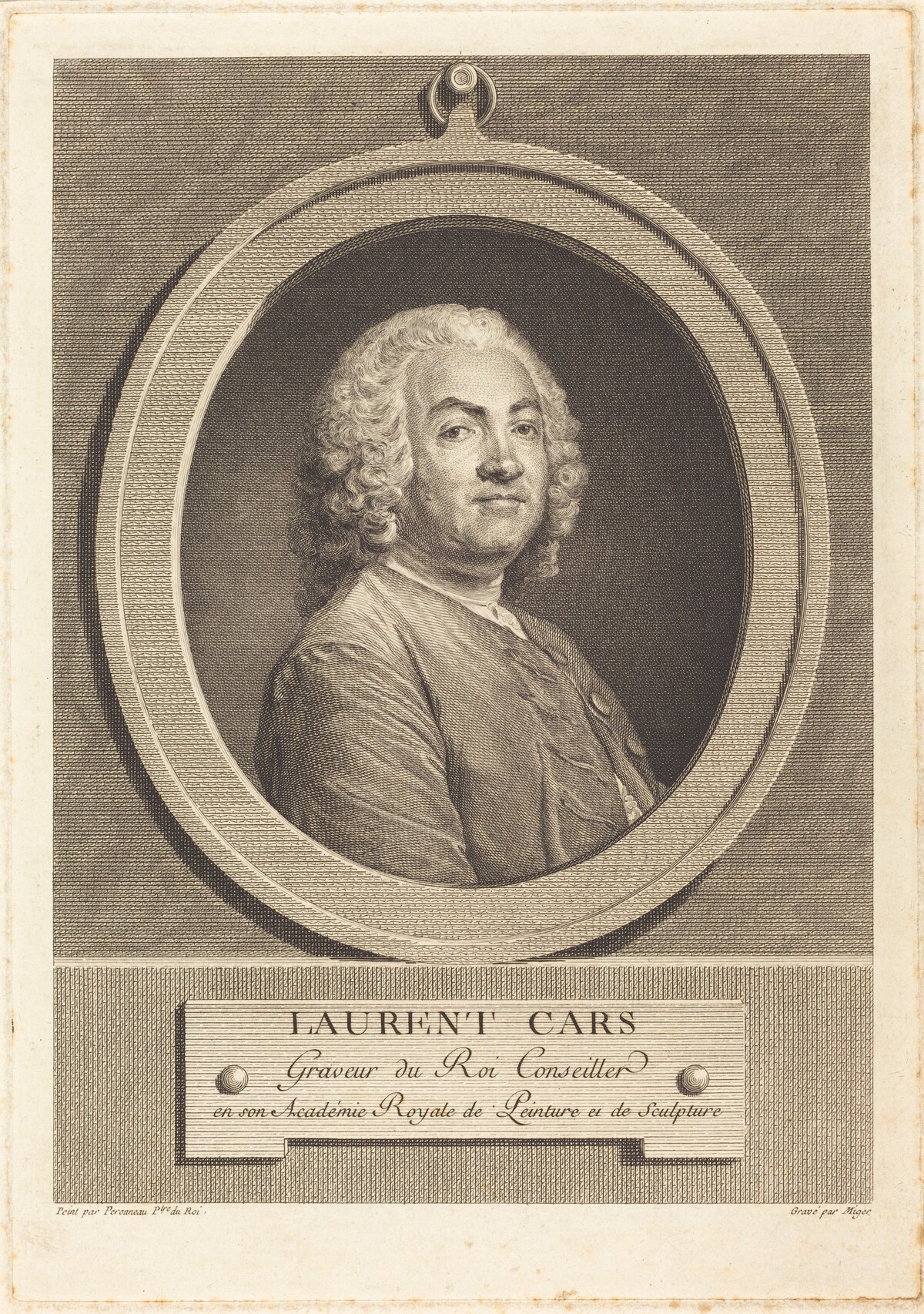 Laurent Cars by Simon Charles Miger after Jean-Baptiste Perronneau