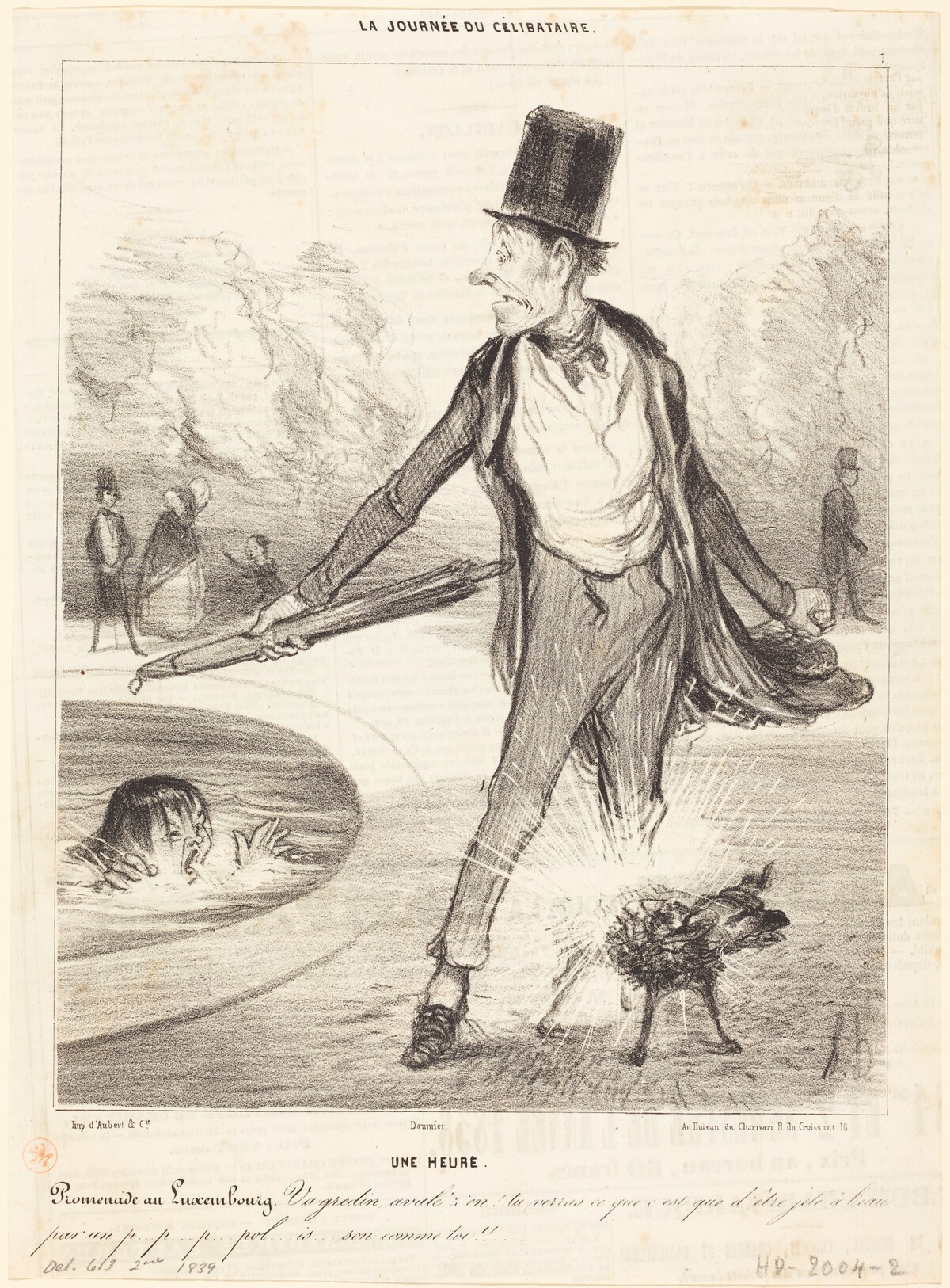 Une heure - Promenade au Luxembourg by Honoré Daumier
