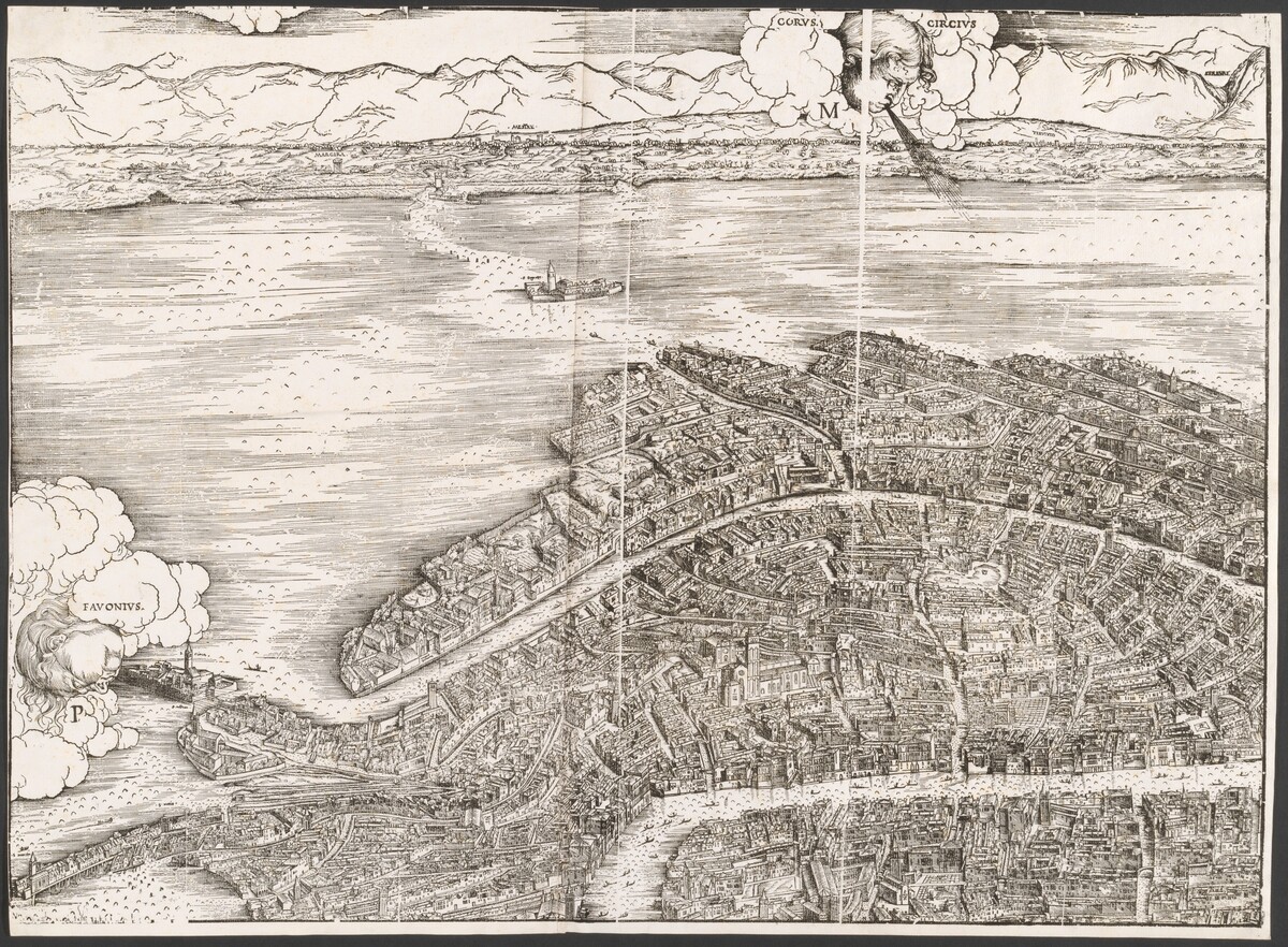 View of Venice [upper left block] by Jacopo de' Barbari