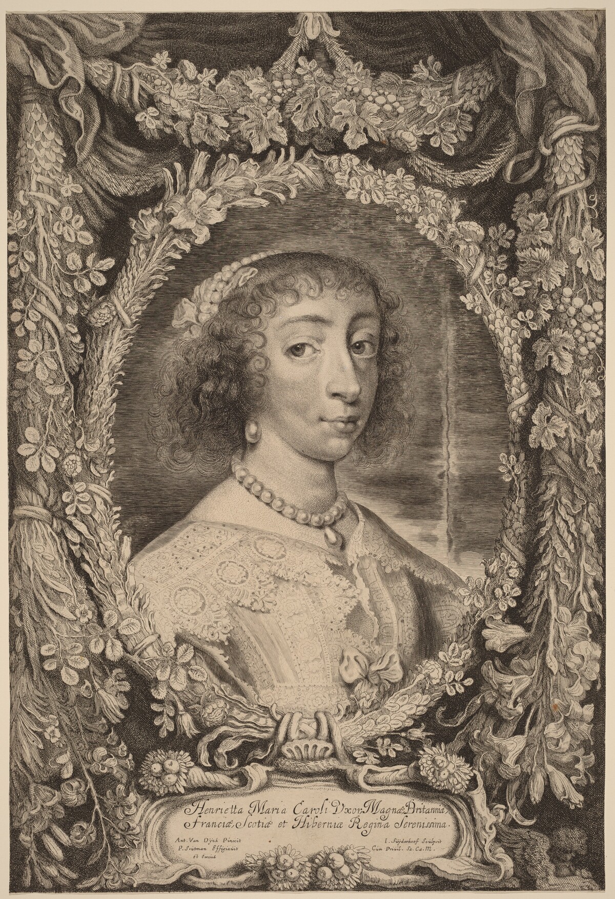 Henrietta Maria, Queen of England by Jonas Suyderhoff after Pieter Claesz Soutman after Sir Anthony van Dyck