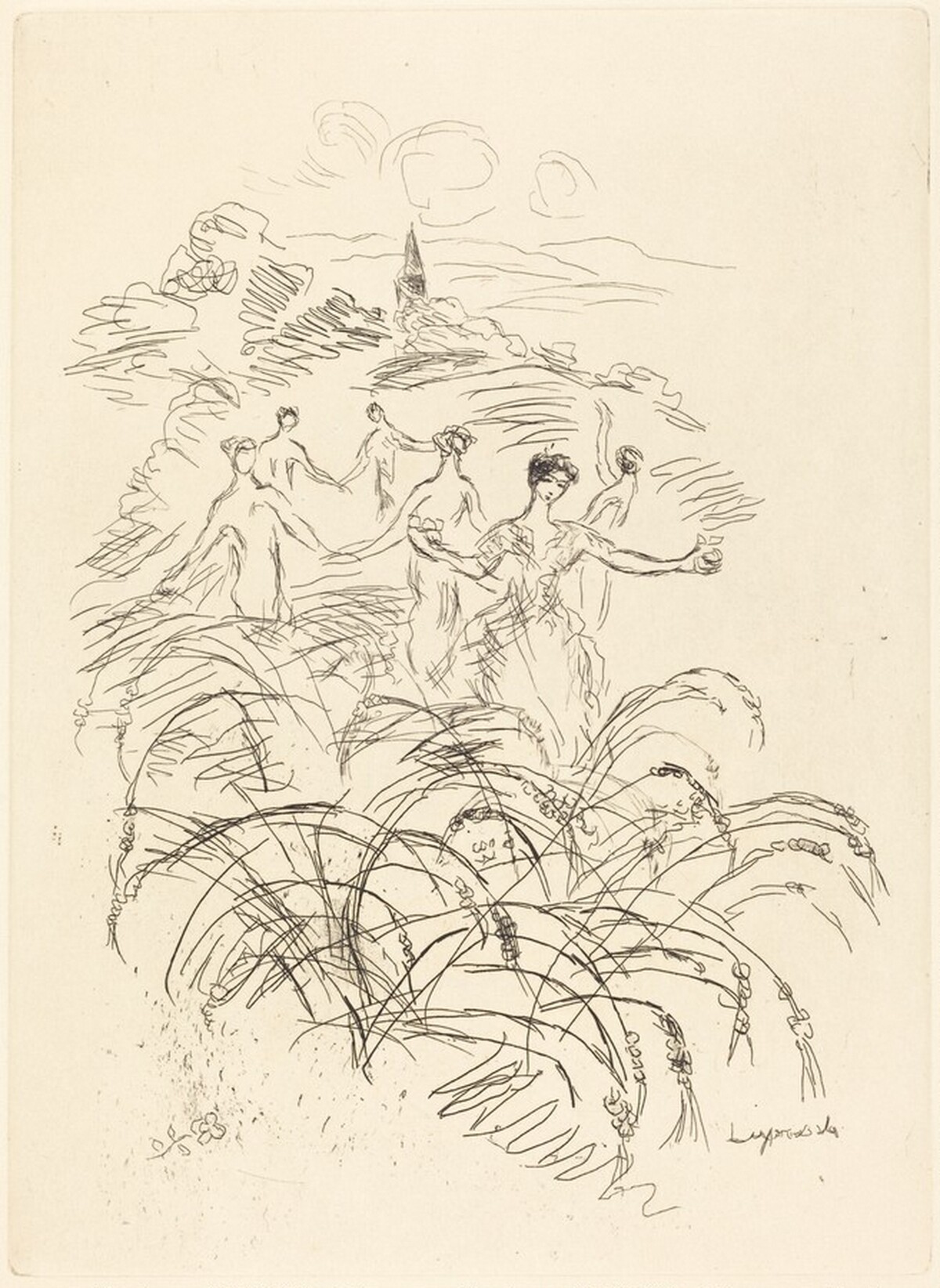 Six Figures in a Landscape by Pierre Laprade