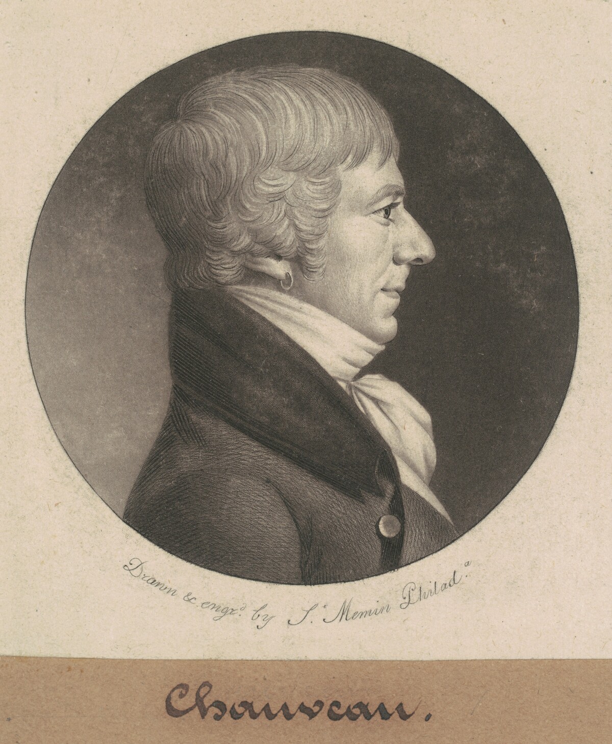 Joseph Anthony Chaveau by Charles B. J. Févret de Saint-Mémin
