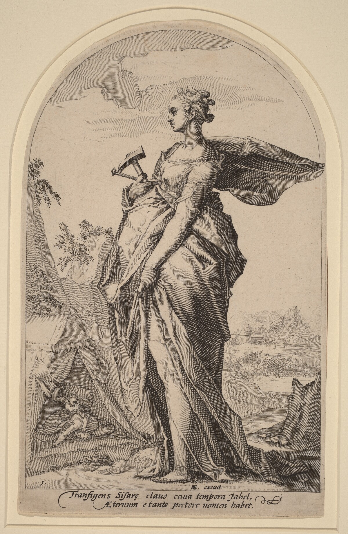 Jael and Sisera by Jacob Matham after Hendrik Goltzius