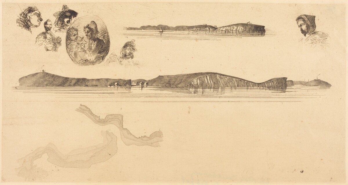 Sketches on the Coast Survey Plate by James McNeill Whistler