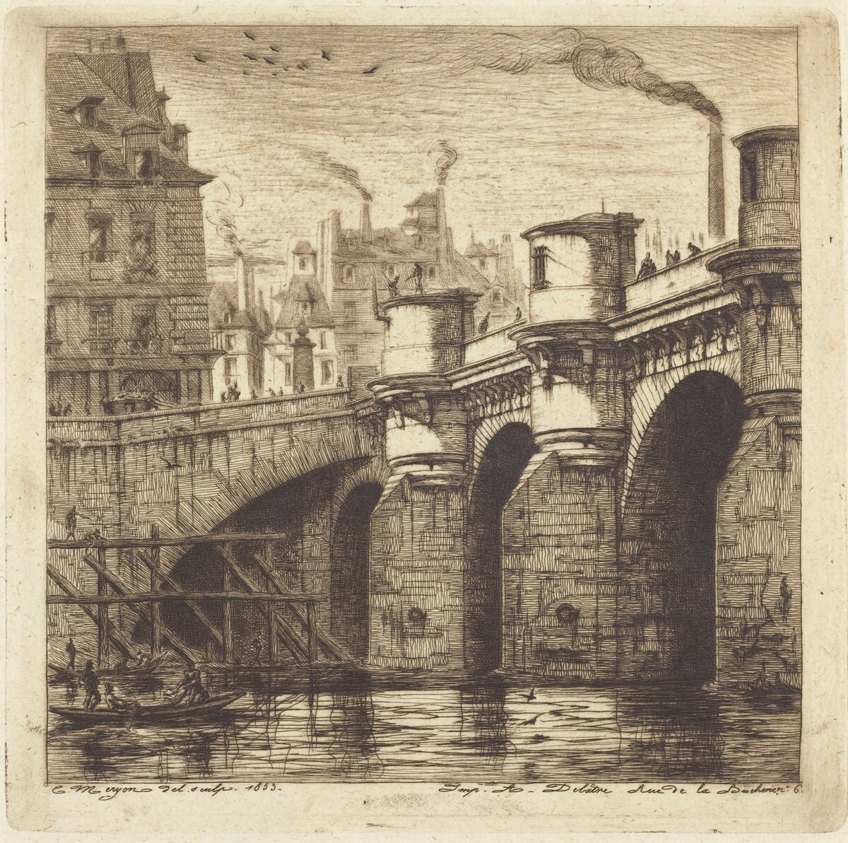 Le Pont-Neuf, Paris by Charles Meryon