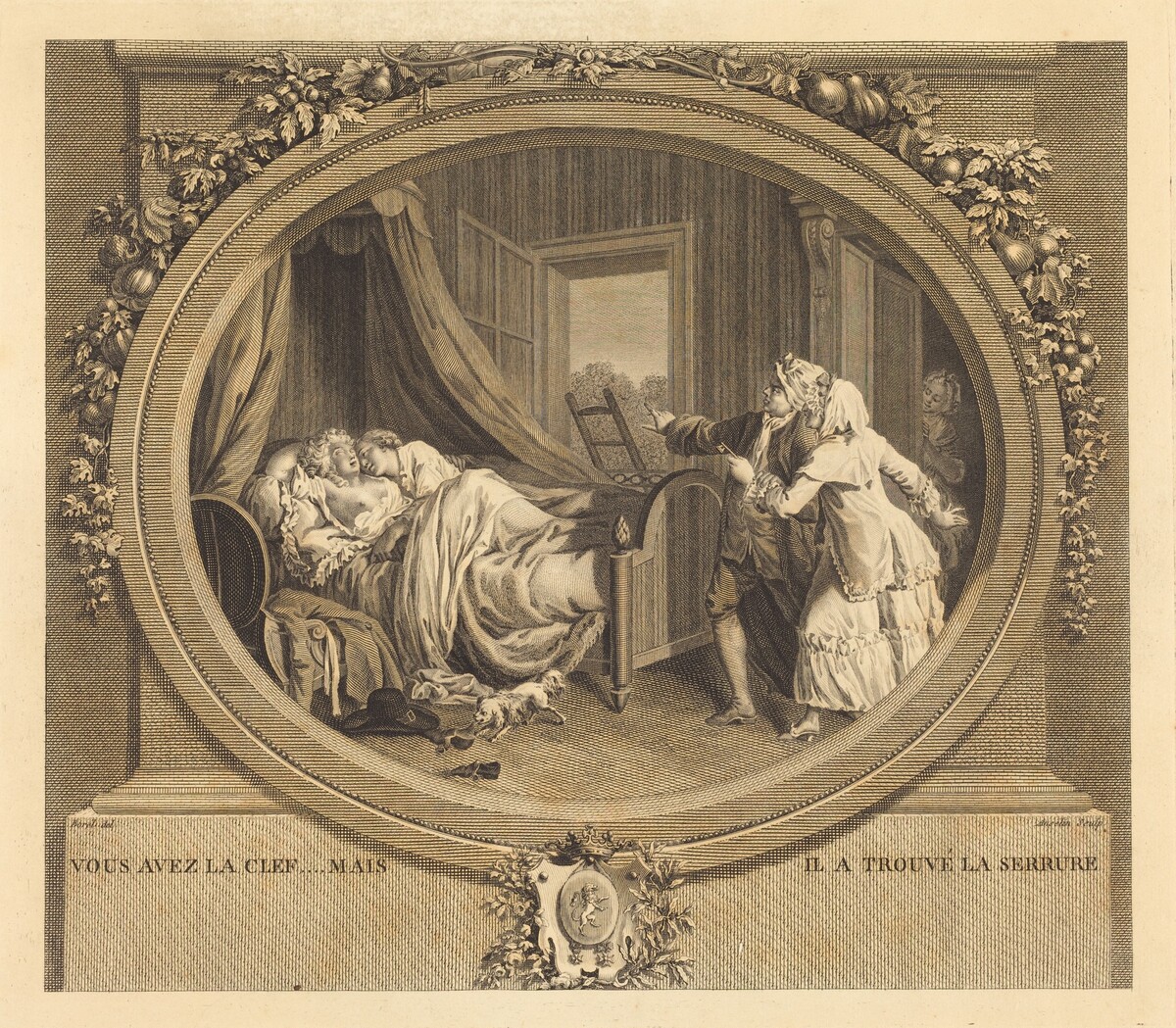 Vous avez la clef, mais il a trouve le serrure by Jean-Louis Anselin after Antoine Borel