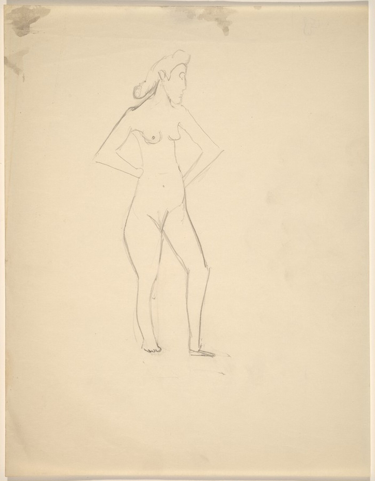 Standing Female Nude Turned to the Right, Hands on Hips by Mark Rothko