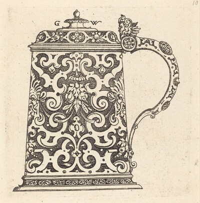 Large jug, the handle formed by a snake