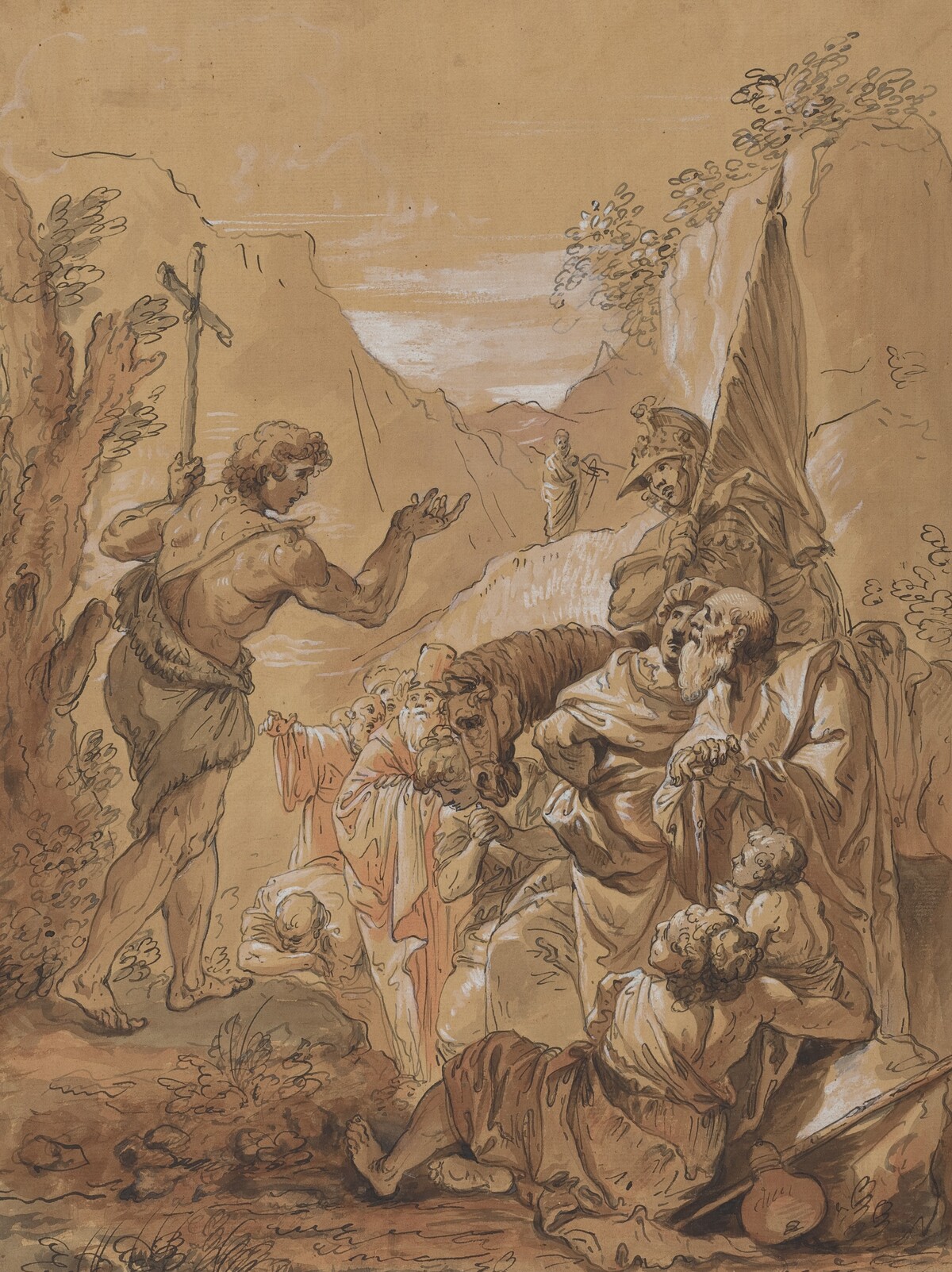 Preaching of John the Baptist in the Wilderness by Follower of Francesco Fontebasso