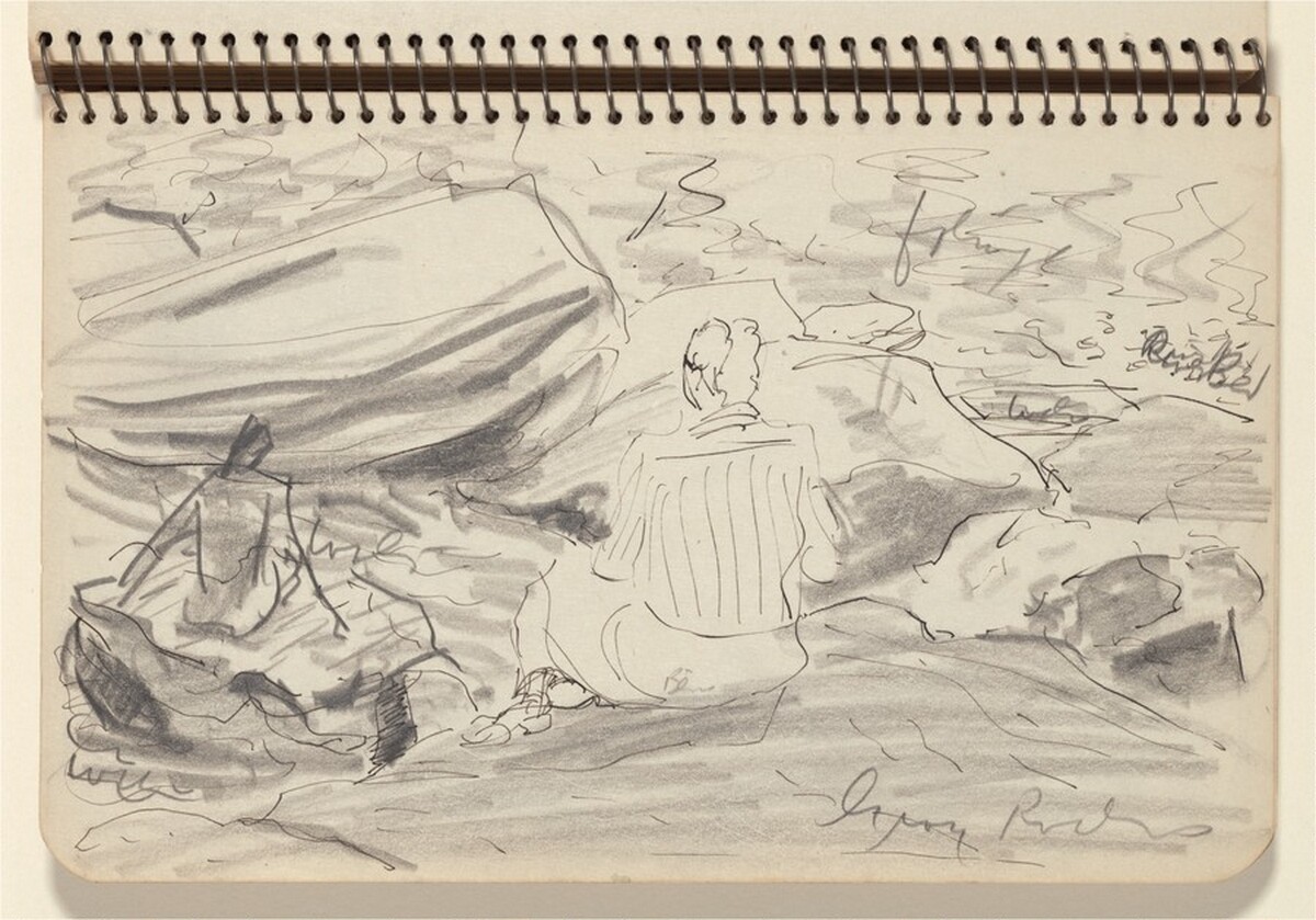 Sally and March on the Rocks by Milton Avery