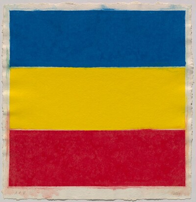 Colored Paper Image XVI (Blue/Yellow/Red)