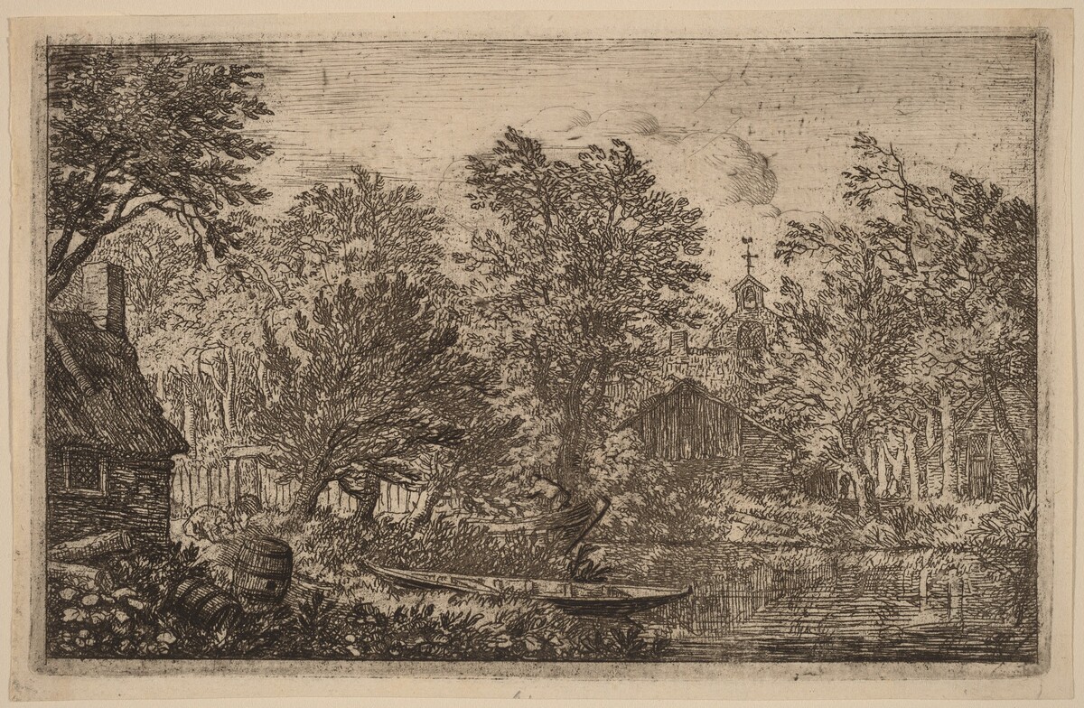 Skiff at a River Bank by Allart van Everdingen