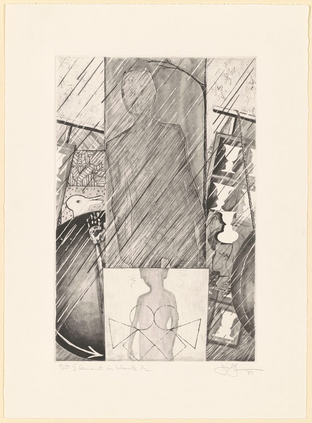 The Seasons (Spring) [element in black proof 5] by Jasper Johns