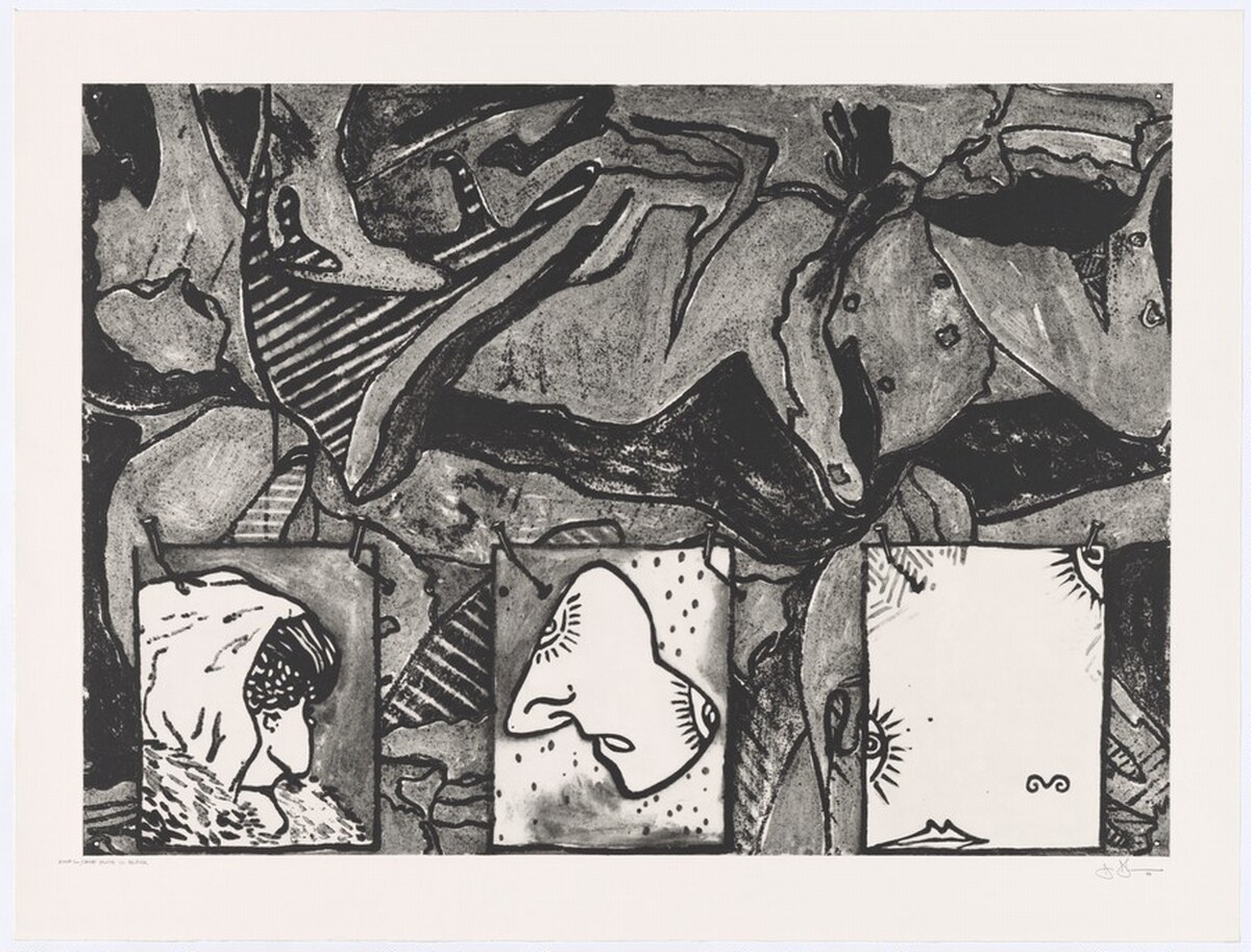 Untitled (final state - plate in black) by Jasper Johns