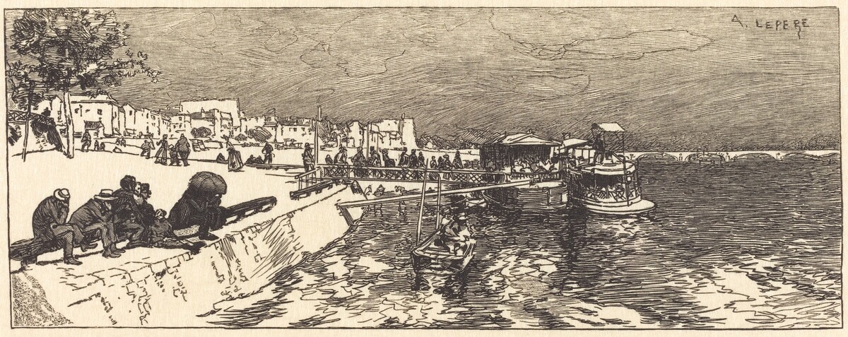 Pier at Bercy (Embarcadere a Bercy) by Auguste Lepère