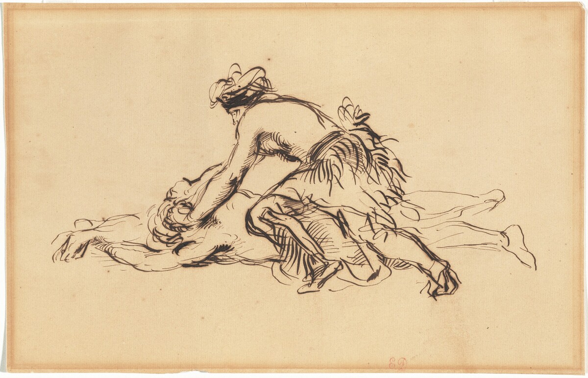 A False Scalping Performed by Iowa Tribe Members in Paris by Eugène Delacroix