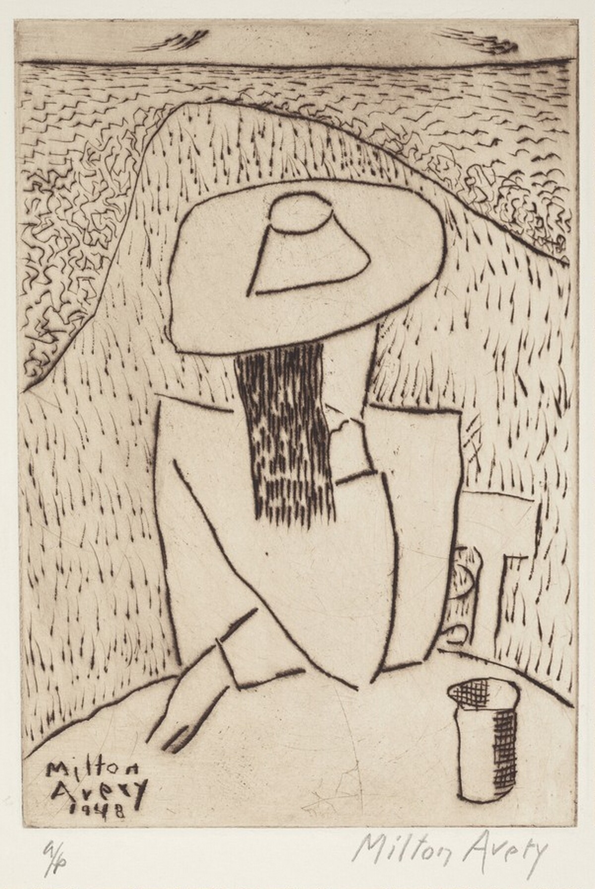 March at a Table (March on Terrace) by Milton Avery