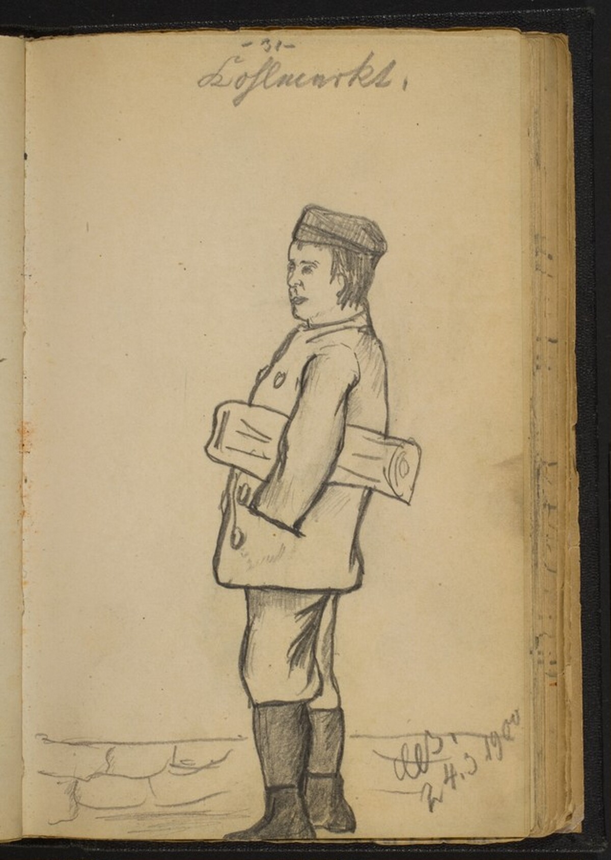 Boy with a Paper under His Arm by Max Beckmann