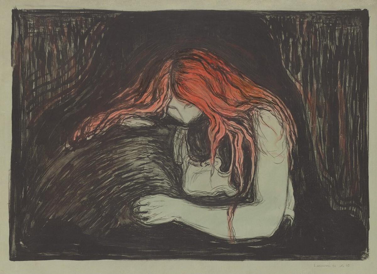 The Vampire (Vampyr) by Edvard Munch