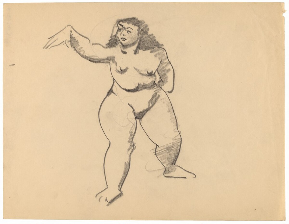 Standing Female Nude Gesturing to the Left by Mark Rothko