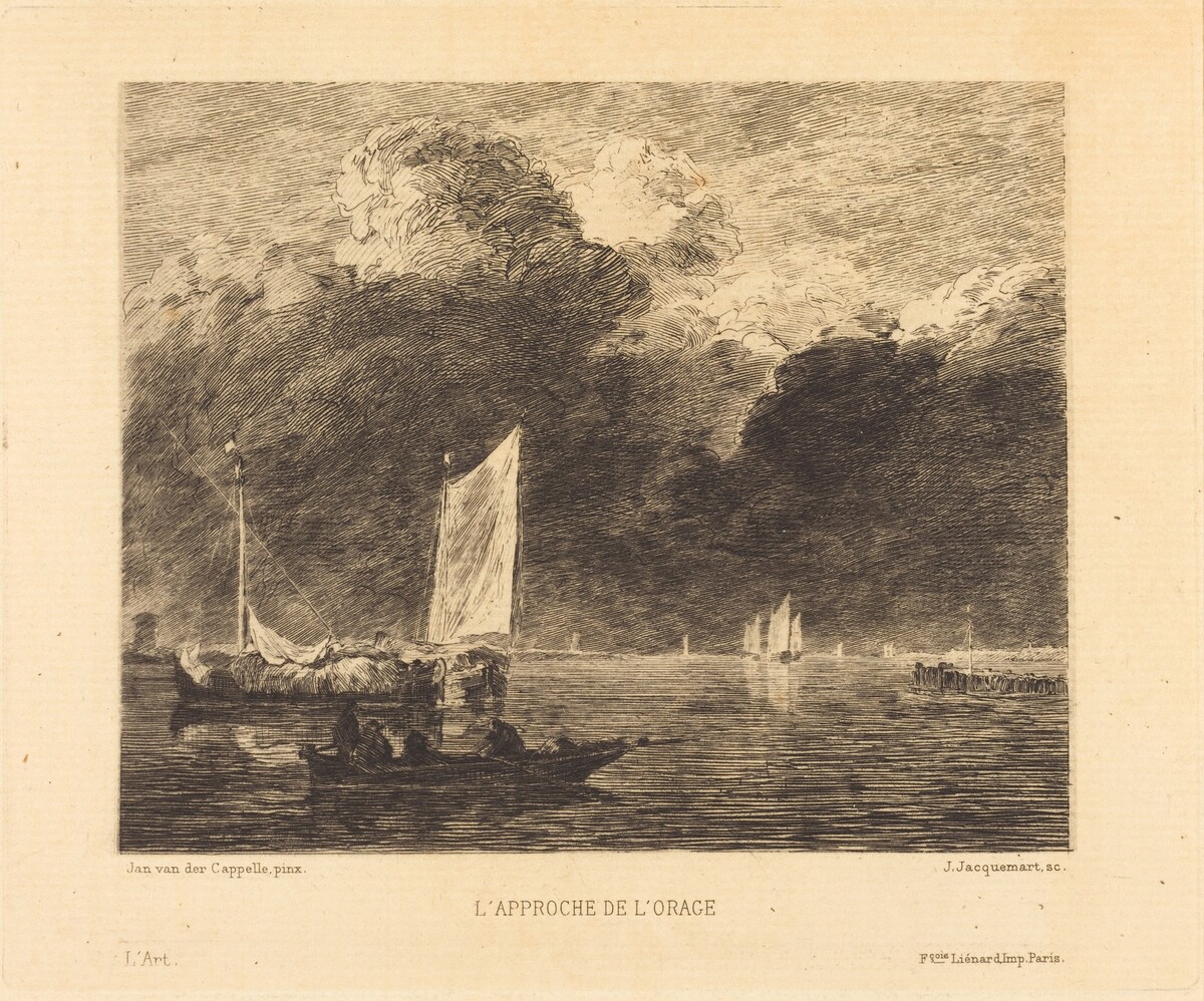 L'Approche de l'Orage (The Storm's Approach) by Jules-Ferdinand Jacquemart after Jan van de Cappelle