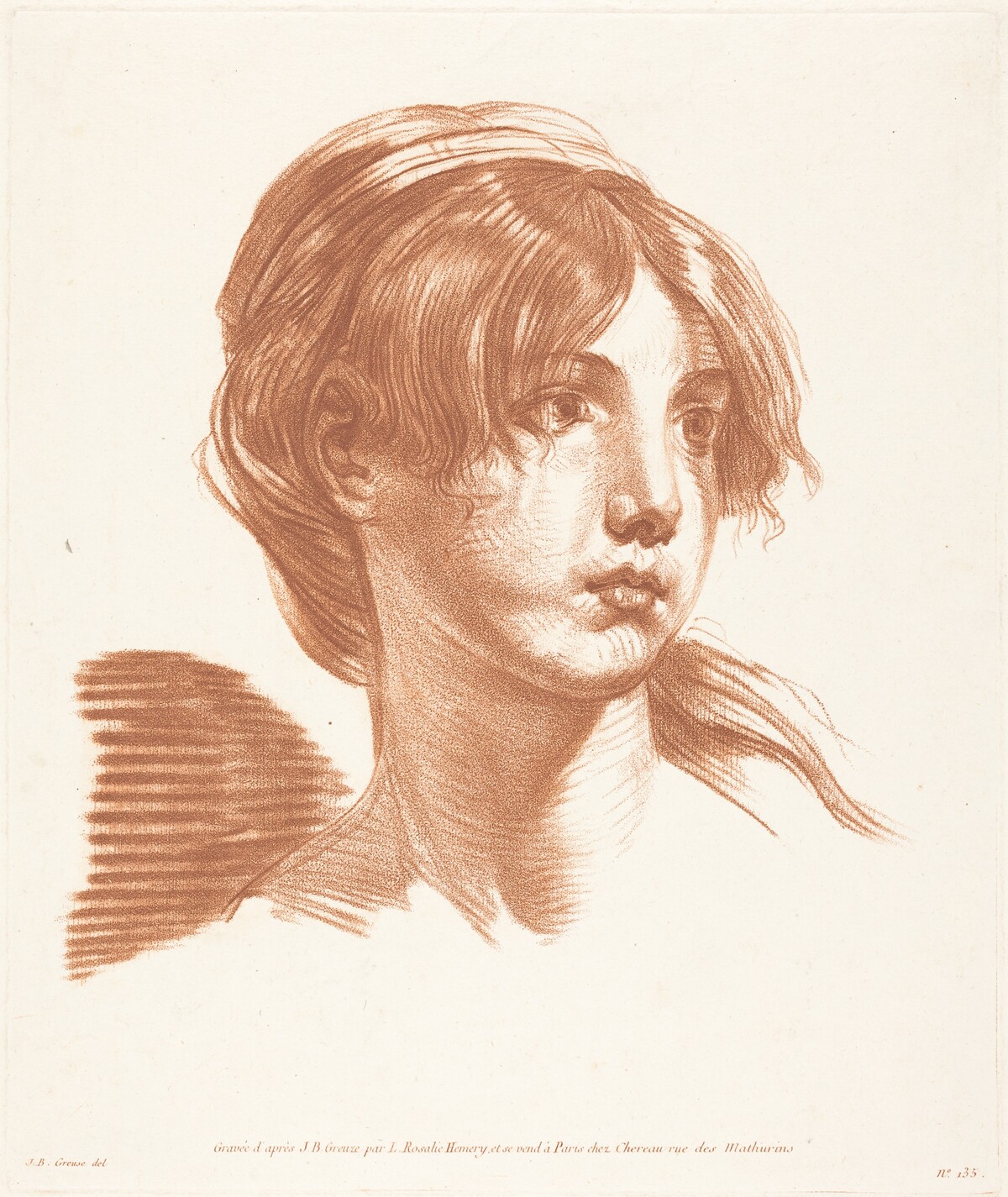 Head of a Girl by Louise Rosalie Hémery after Jean-Baptiste Greuze
