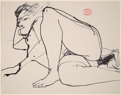 untitled [female nude lying on right side]