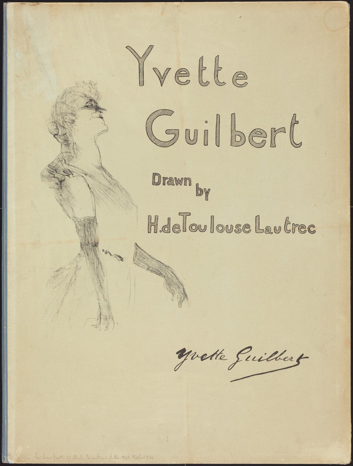 Cover, Yvette Guilbert by Henri de Toulouse-Lautrec