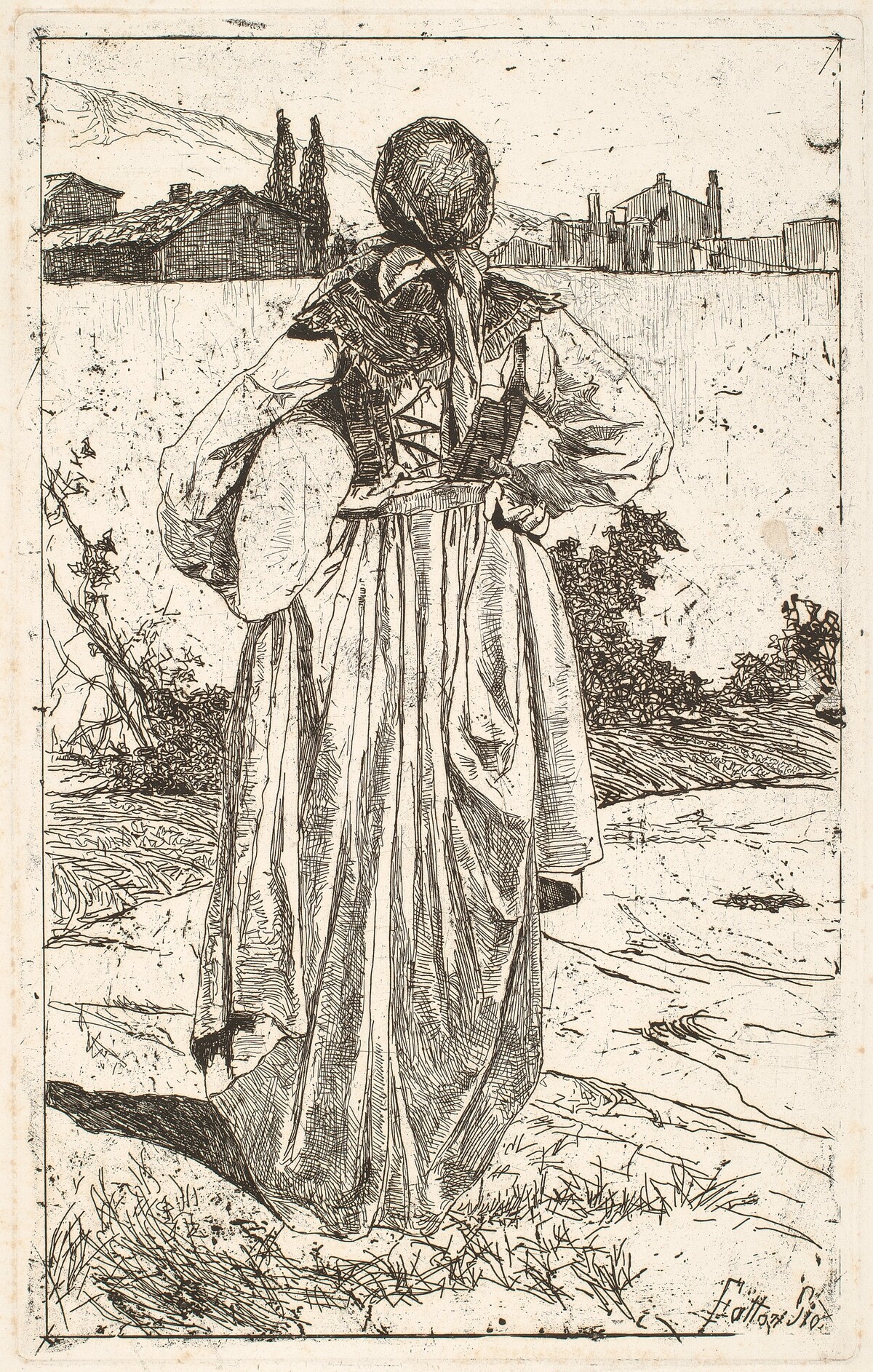 Woman of the Gabbro (Donna al gabbro) by Giovanni Fattori