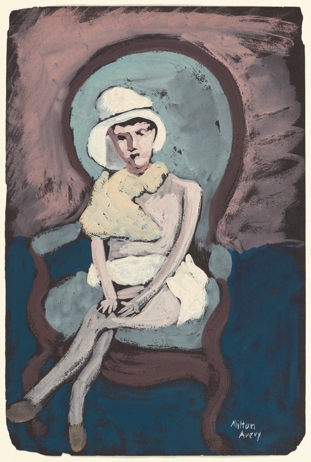 Girl in a Victorian Chair by Milton Avery