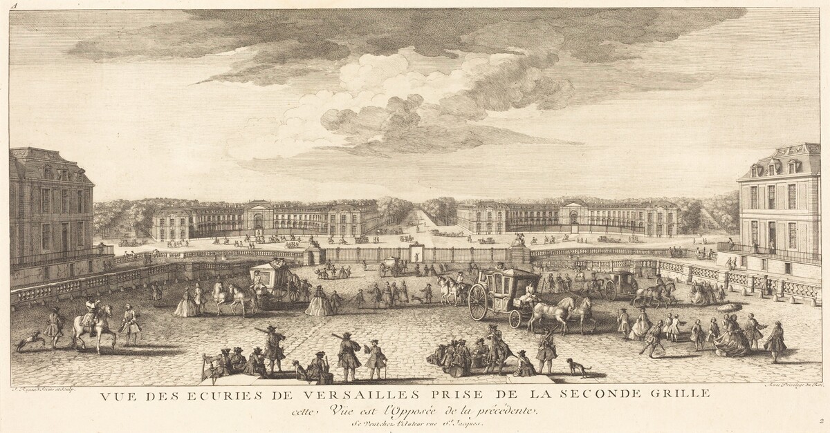 Vue des Ecuries de Versailles Prise de la Seconde Grille by Jean-Baptiste Rigaud