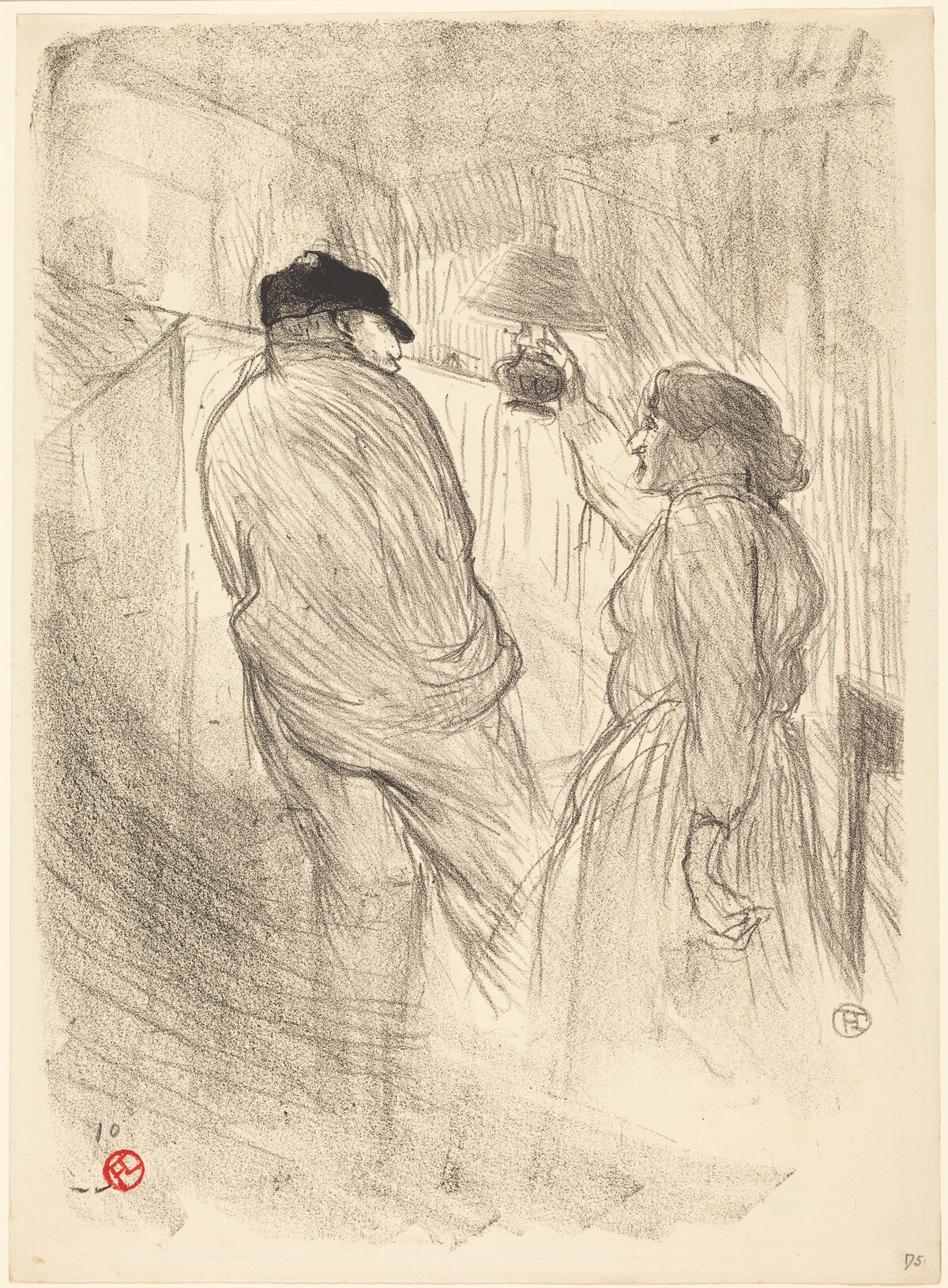 At the Theatre-Libre: Antoine in "L'inquiétude" (Au Théatre-Libre: Antoine dans "L'inquiétude") by Henri de Toulouse-Lautrec