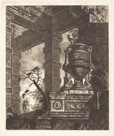 Vase Supported by Two Sphinxes