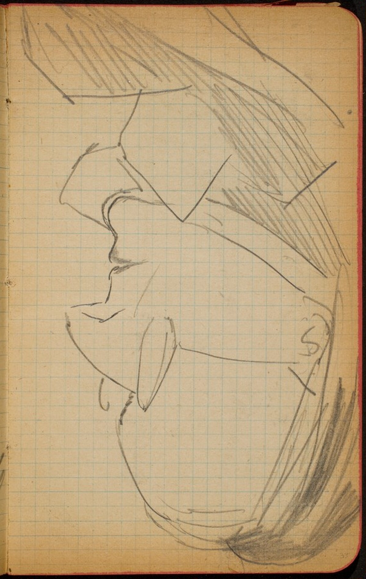 Weibliche Bildnisstudie im Profil (Female Portrait Study, Profile) [p. 33] by Max Beckmann