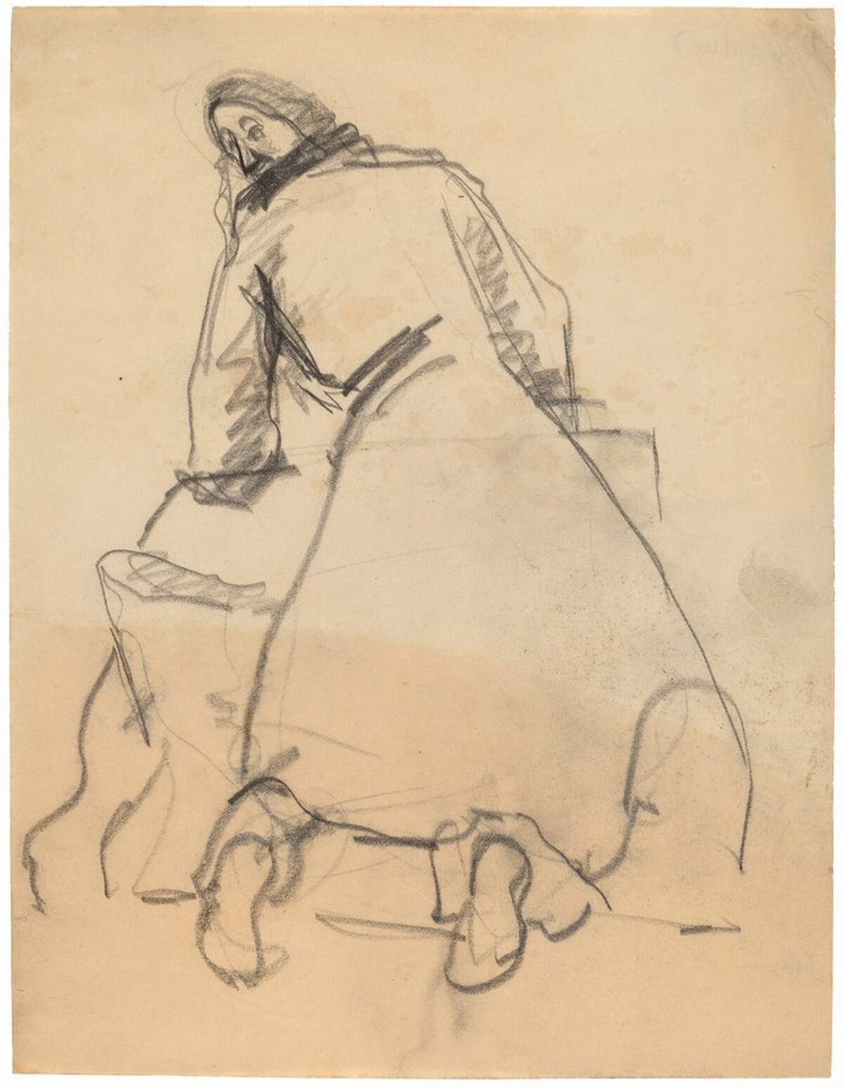 Rear View of Kneeling Figure with Head Turned Left by Mark Rothko