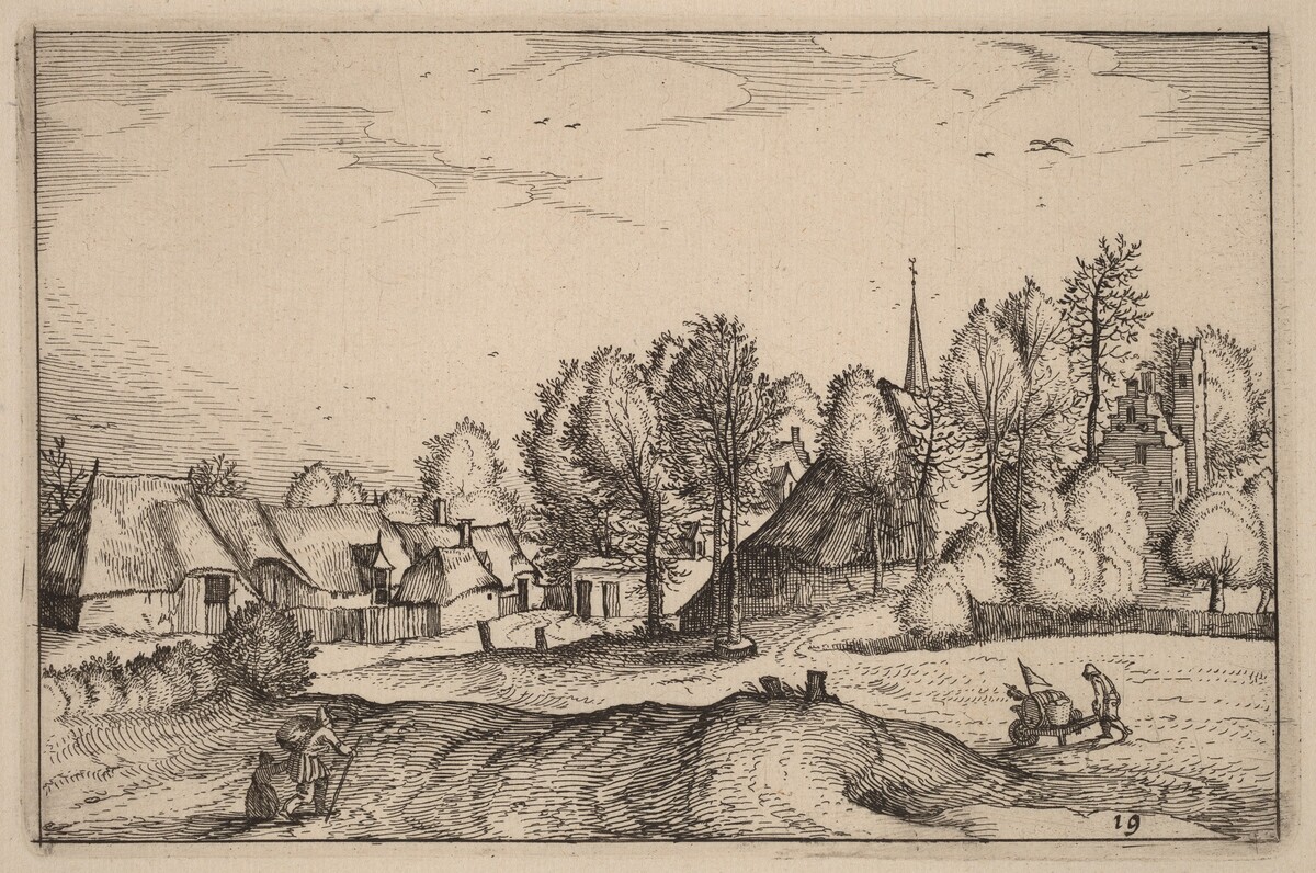 Road into a Village by Claes Jansz Visscher after Johannes van Doetechum, the Elder after Lucas van Doetechum after Master of the Small Landscapes
